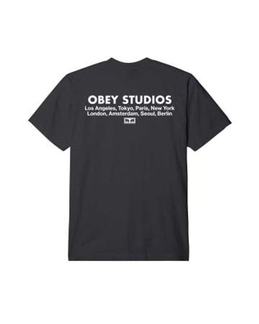 Camiseta studios eye Obey de hombre de color Black