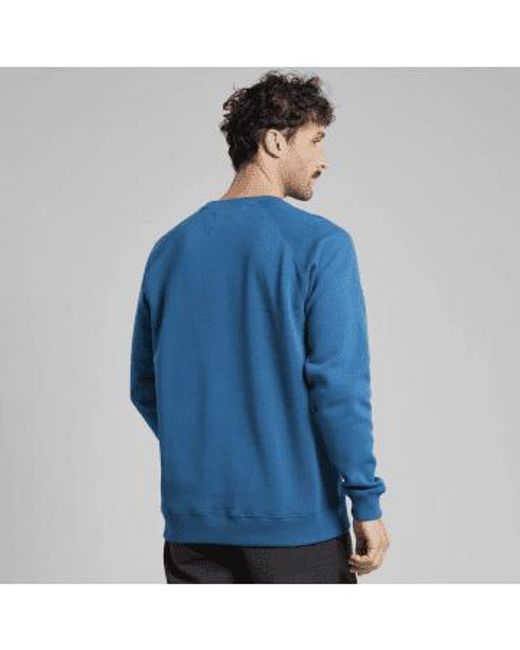 Sweatshirt Malmoe Wave Emb Midnight di Dedicated in Blue da Uomo