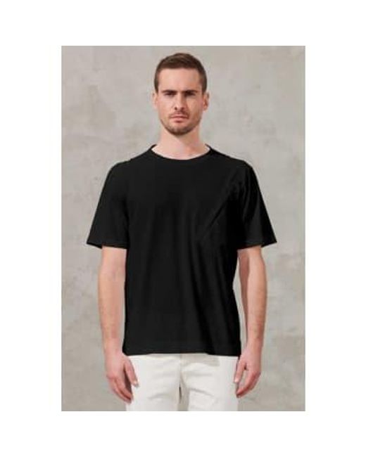 Transit Black Loose Fit Cotton T-shirt for men
