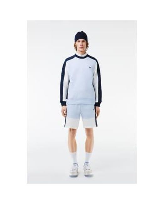 Lacoste Blue Regular Fit Brushed Fleece Colourblock Jogger Shorts for men