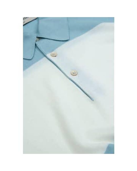 Gran Sasso Organic Cotton Wide Striped Polo Shirt /blue 50 for men