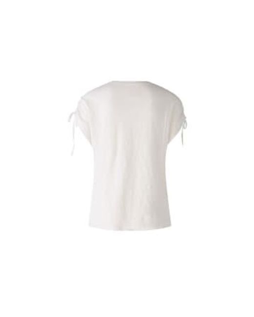Ouí White Linen T-shirt Optic Uk 8