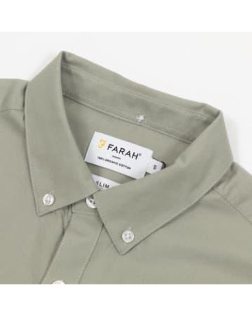 Farah Green Brewer Long Sleeve Shirt for men