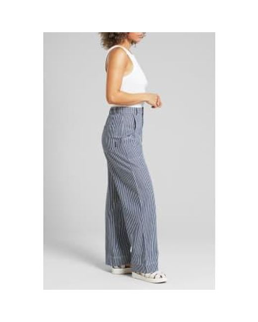 Dedicated Blue Stripe Vara Workwear Pants / Xs
