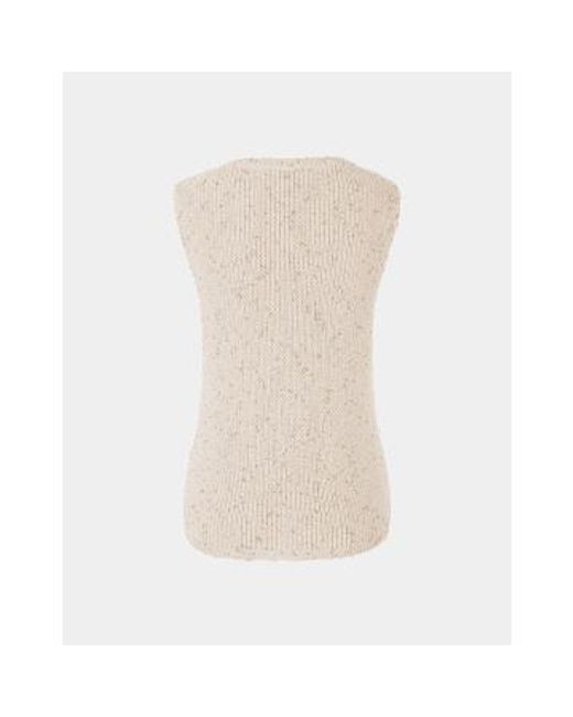 Riani Natural Knitted Glitter Specks Sleeveless Vest Col: 802 , Size: 14