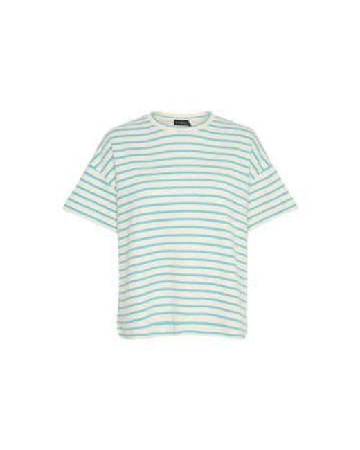 Slingo Boxy Tee Or And Sea Jet Stripe di Soaked In Luxury in Blue