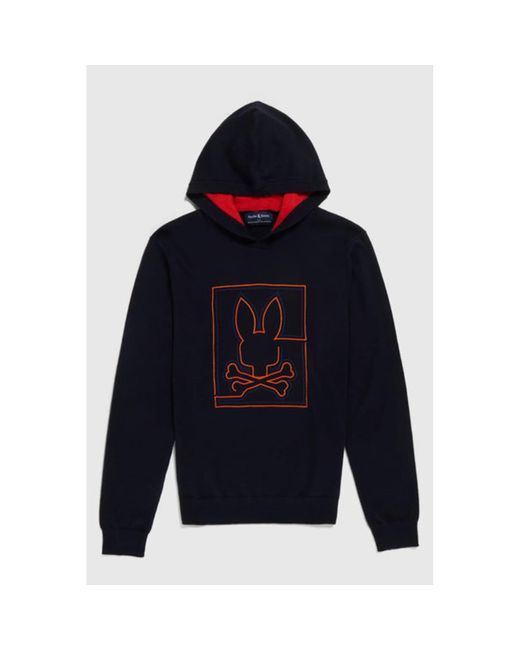 Psycho Bunny Blue Chester Hooded Sweater for men