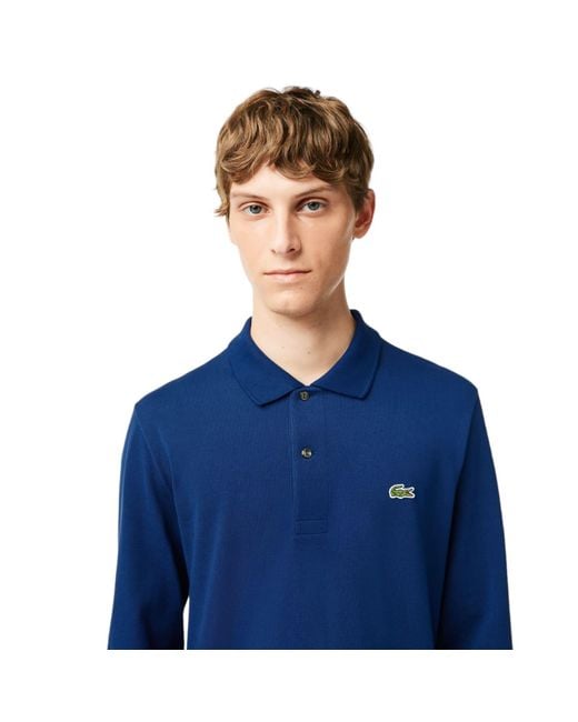 Lacoste Polo Classic Fit Long Sleeve Uomo Night Blue for Men | Lyst