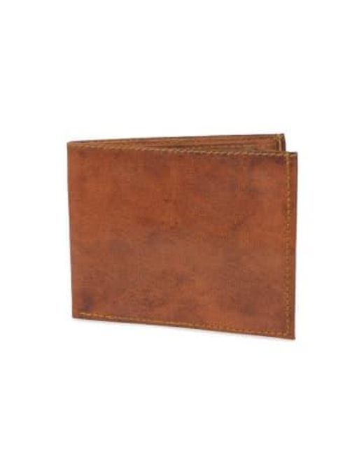 VIDA VIDA Brown Leather Wallet With Coin Section Leather for men