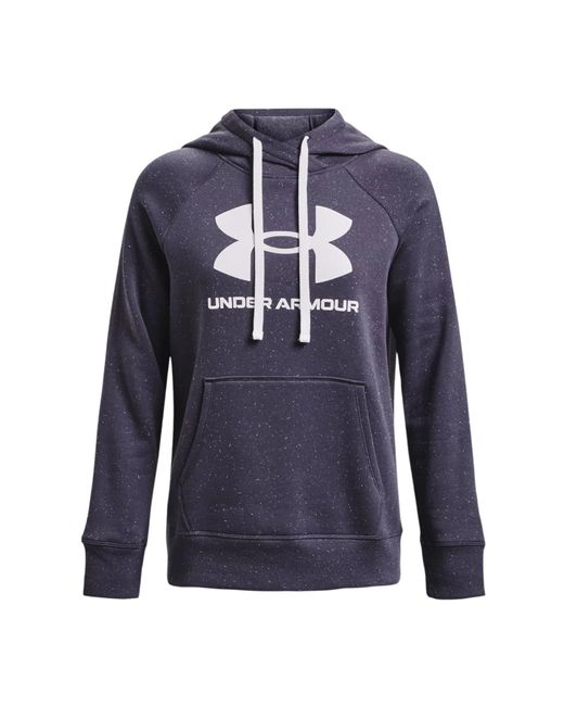 Under Armour Maglia Rival Fleece Logo Hoodie Donna Tempered Steel/white ...