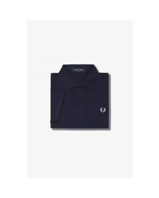 Fred Perry Slim Fit Plain Polo in Blue for Men | Lyst