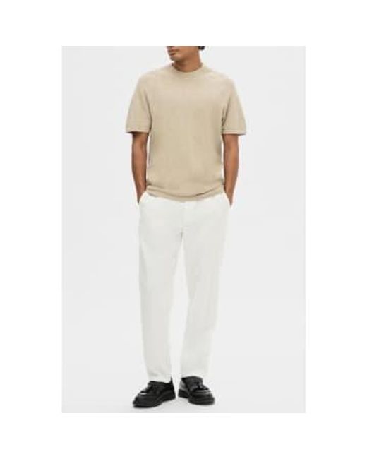 SELECTED Natural Pure Cashmere Berg Linen Tee for men