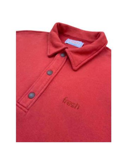 Fresh Red Mike Cotton Polo Sweatshirt