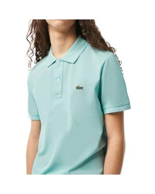 Lacoste Blue Short Sleeved Slim Fit Polo Ph4012 Pastille Mint Small