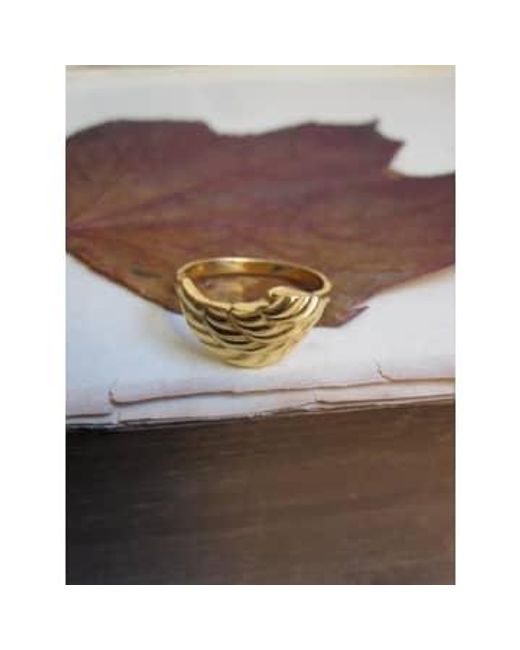 silver jewellery Gray Gold Plated Wing Ring 6