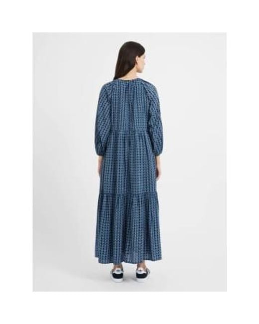 Great Plains Blue Tanger Fliesen Midi Kleid