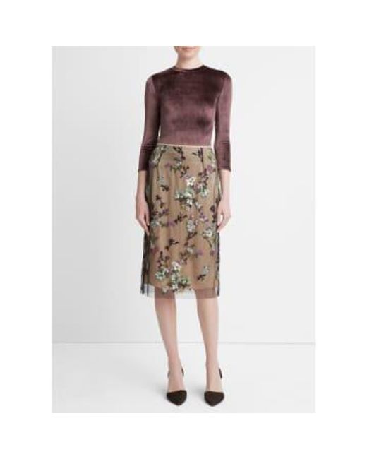 Vince Brown Begonia Sequin Skirt Us4