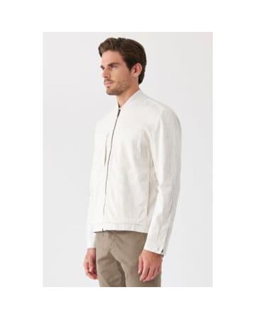 Transit White Zip-up Linen/cotton Jacket Ice Extra Large for men