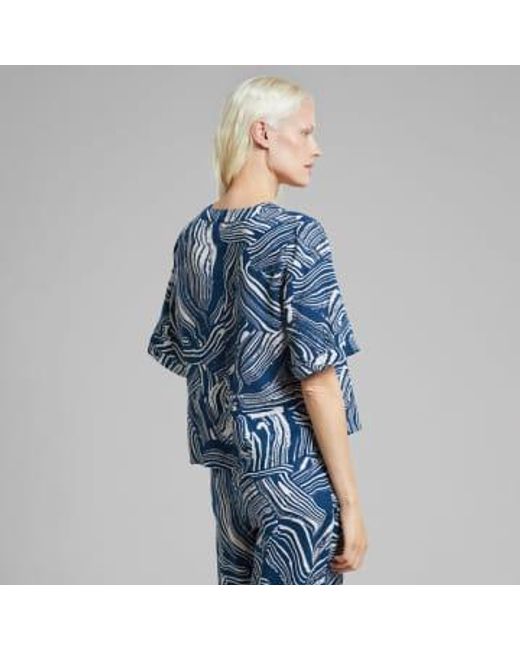 Dedicated Blue Odense Blouse Clay Swirl S