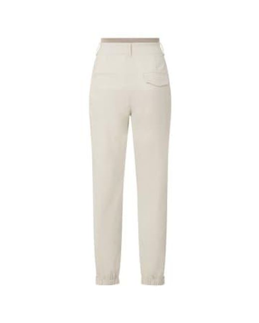 Woven Trousers With Side Pockets Or Light Taupe di Yaya in White