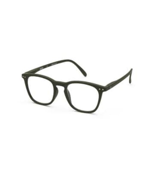 Izipizi Black Reading Glasses Kaki Green Trapeze 2.5 for men