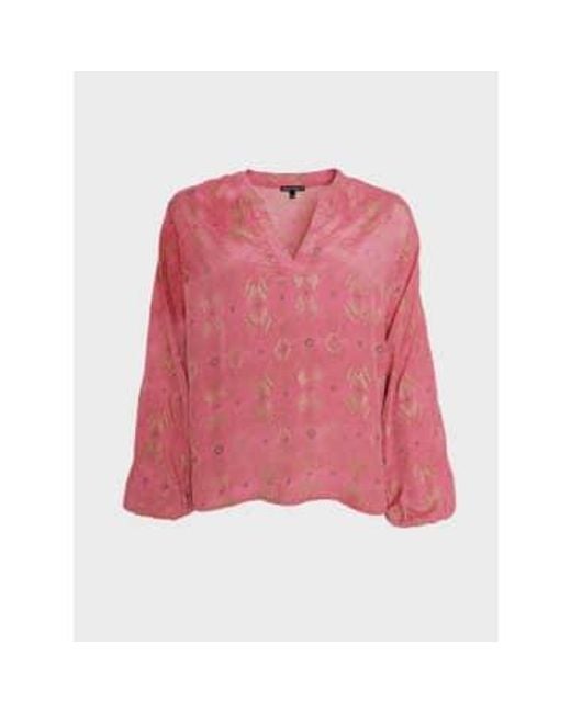 Luna blouse Black Colour en coloris Pink