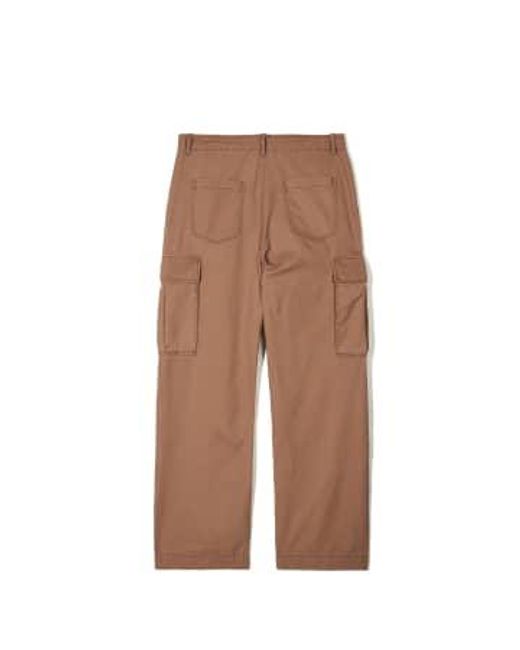 PARTIMENTO Vintage Washed Cargo Pants In Brown Medium for men