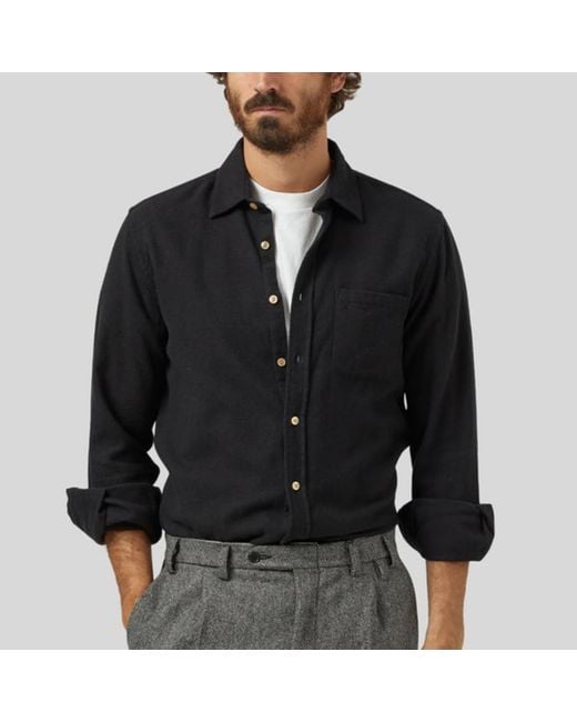 Teca chemise noire Portuguese Flannel pour homme en coloris Black