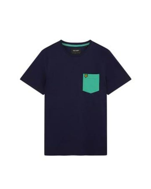 Lyle & Scott Blue Lyle & Scott Contrast Pocket T-shirt for men