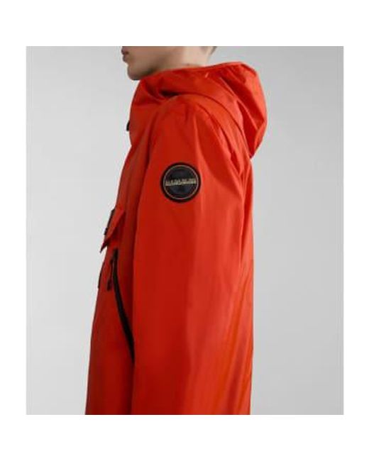 Napapijri Red Rainforest Ripstop Anorak Jacket Spic for men