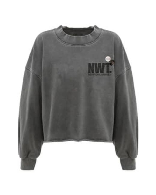 NEWTONE Gray Pepper Ss24 Crop Sweatshirt