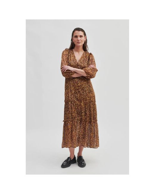 Second Female Synthetic Nutmeg Deep Mahogany Dress in Brown Lyst