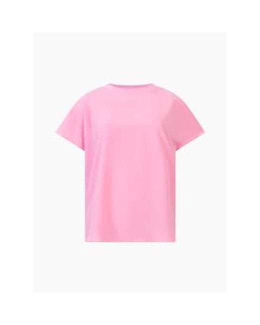 French Connection Pink Crepe Light Crew Neck Top