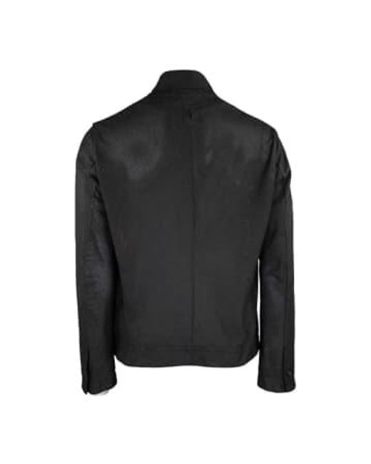 Hannes Roether Black Perforated Biker Jacket Medium for men