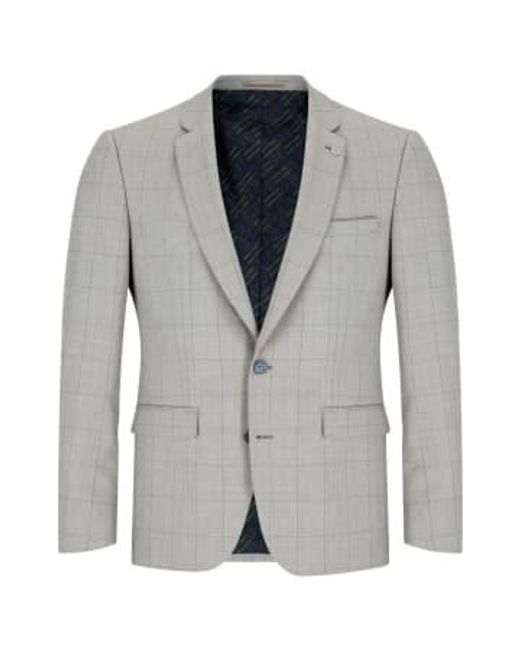 Lucian Windowpane Check Suit Jacket di Remus Uomo in Gray da Uomo