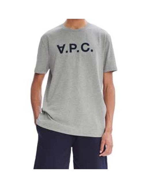 Camiseta vpc gris jaspeado A.P.C. de hombre de color Gray