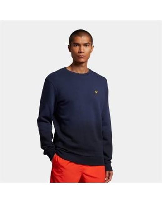 Lyle & Scott Blue Garment Dyed Sweatshirt Dark Navy M for men