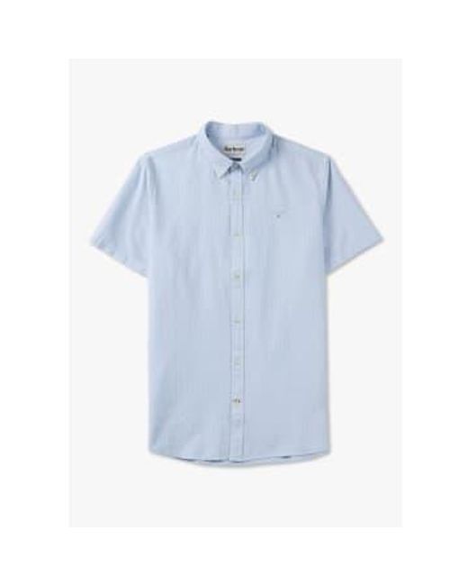 Barbour Blue S Striped Oxtown Short Sleeve Tailored Shirt for men