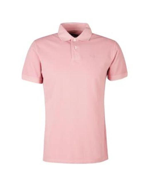 Salt Washed Out Polo Shirt di Barbour in Pink da Uomo