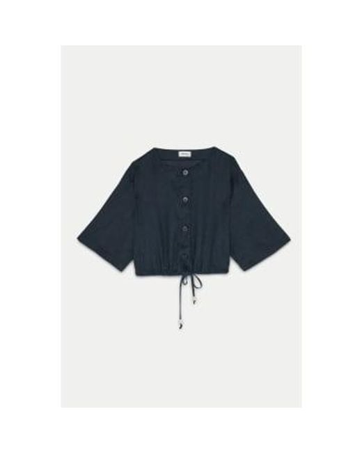 Ottod'Ame Blue Navy Linen Shirt / Xs