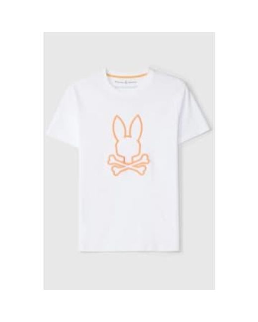 Camiseta blanca con gráfico floyd Psycho Bunny de hombre de color White