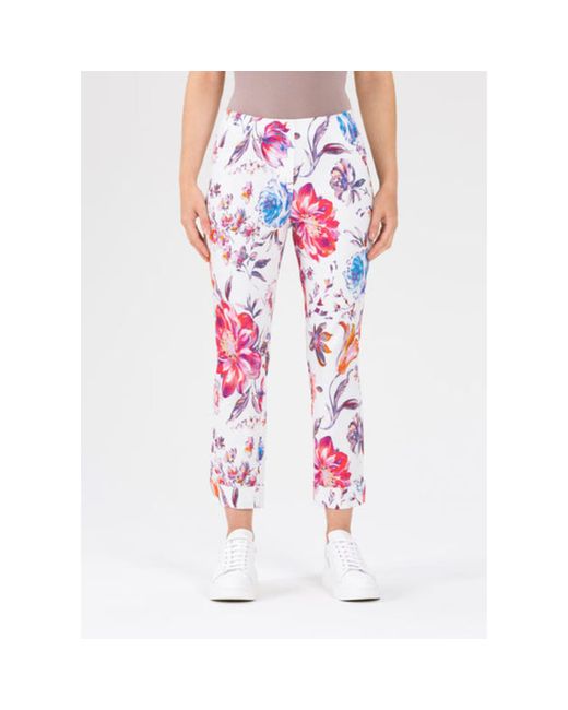 SteHmann Red Igor 6 By 8 Floral Print Trousers