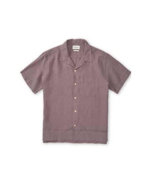 Havana Short Sleeve Shirt In Coney di Oliver Spencer in Purple da Uomo