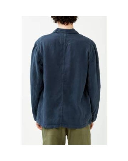 Portuguese Flannel Blue Linen Labura Jacket for men