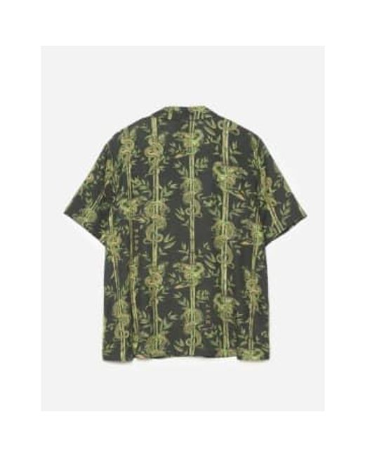 Camisa cuello l campamento bambú dragón Maharishi de hombre de color Green