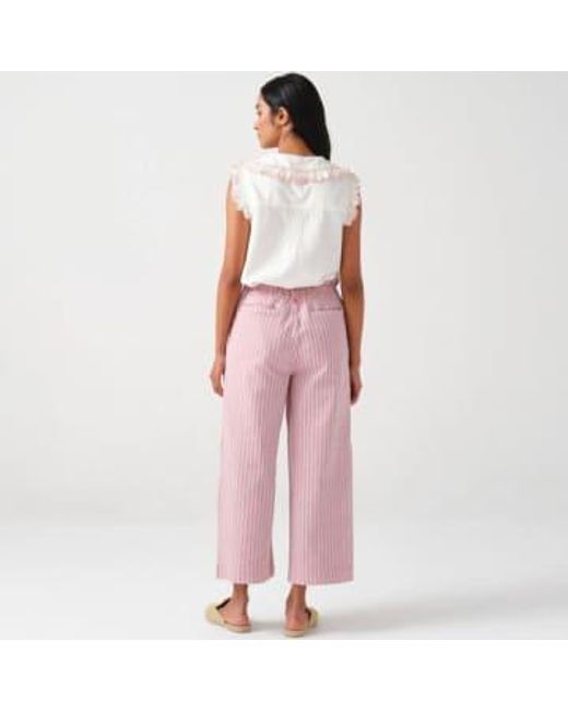 Pantalon louis dusty large rayure seventy + mochi en coloris Pink