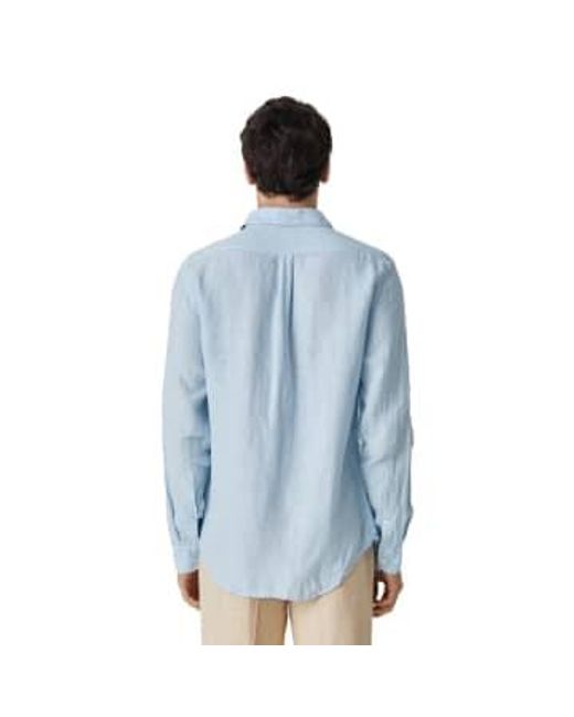 Portuguese Flannel Blue Linen Long Sleeve Shirt Sky / M for men
