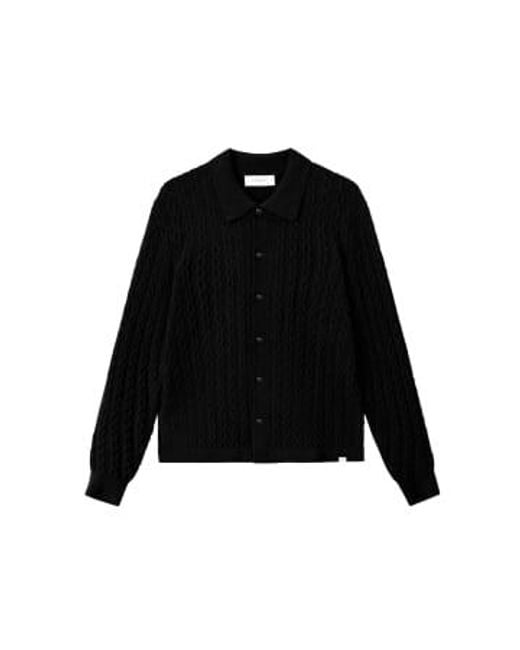 Les Deux Black Garret Knit Ls Shirt Xs for men