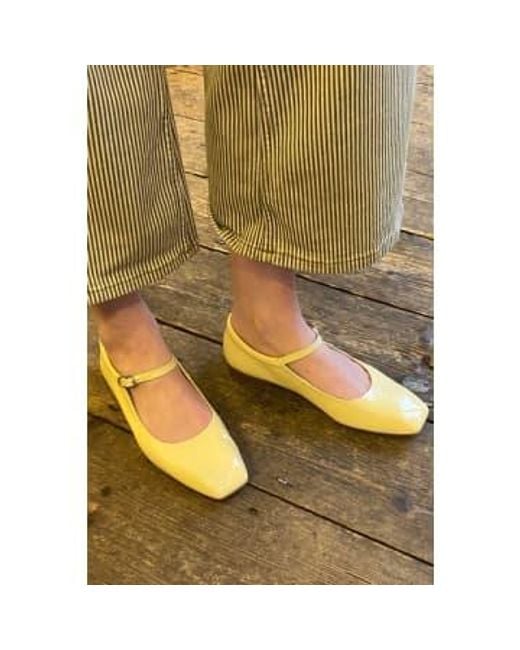 Shoe The Bear Yellow Maya Patent Anise Ballerina Shoes 40