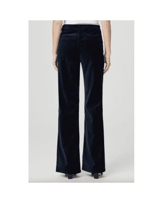 Clean Front Leenah Trousers Deep di PAIGE in Blue